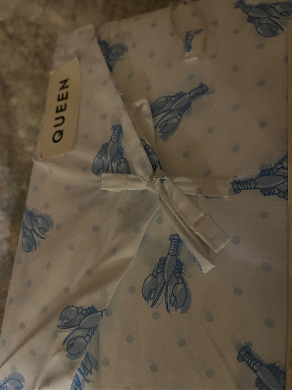4 Piece Lobster Sheet Set Cotton Queen Size Nautical Ocean Bedding